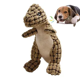 Meilleurs prix pour Mignon Jouet pour chien Robustdino indestructible et robuste, jouet en peluche couineur pour chien pour mâcheurs agressifs (marron1