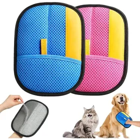 Meilleurs prix pour Lot de 2 Gants Anti-Poils Animaux Rose et Bleu Gants pour Chiens et Chats Brosse Douce Réutilisable pour Lavage Toilettage