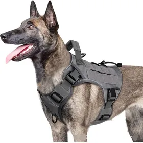 Comparer les prix de Harnais Chien tactique XJYDNCG Anti-tractionImperméablepour Chiens de Moyenne et Grande Taille - S - Gris
