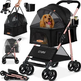 Comparer les prix de Poussette pour chien 2en1 Buggy  Pliable Pliable jusquà 20 kg  Noir
