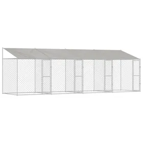 Comparer les prix de Cage pour chien en acier galvanisé - vidaXL - 800x200x256 cm - Argenté - Résistant à la corrosion