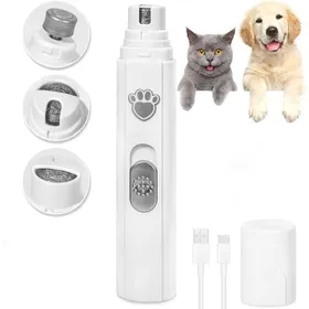 Comparer les prix de Lime à Ongles Électrique Chien et Chat Rechargeable Silencieuse 45 dB 2 Vitesses 3 Ports Toutes Tailles Blanc