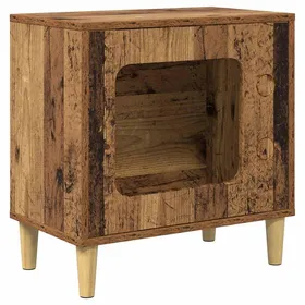 Meilleurs prix pour Niche pour chat en bois - vidaXL - 51x30x52 cm - Bois dingénierie - Vieux bois - Durable - Pour usage intérieur