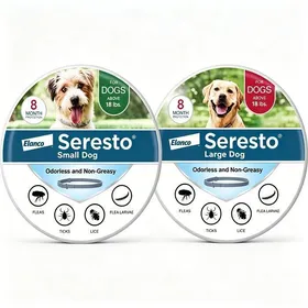 Comparer les prix de Colliers Seresto grands & petits chiens recommandés vétérinaires  Anti-puces/tiques  8 mois protection chacun