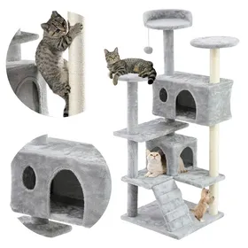 Comparer les prix de Tutumi Arbre à chat Griffoir gris 130x50x50 cm