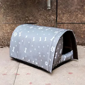 Meilleurs prix pour Niche dextrieur pour Chat Impermable PVC Maison danimaux avec Doublure Douce Gris42x31x28cm
