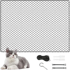 Comparer les prix de Filet de protection balcon pour chat 3x2 m – 12 câbles PE renforcés + câble acier – sans perçage idéal fenêtre balcon escaliers