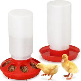 Comparer les prix de Distributeur nourriture et abreuvoir pour volailles 2 pièces 1L  pour poussins canetons pigeons et cailles
