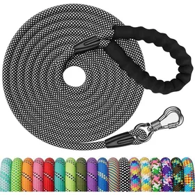 Comparer les prix de Longe pour Chien 3M-30M - Laisse de Dres avec Poignée Confort et Mousqueton Verrouillable - Robuste pour Noir 5M x8 mm 5M X8  LONGE