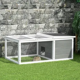 Meilleurs prix pour MOTHINESSTO424-Clapier cage à lapins imperméable grand espace en bois massif gris 115x66x475 cm