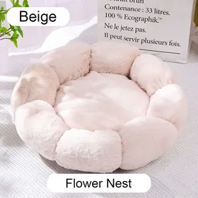 Meilleurs prix pour Lit rond pour animaux de compagnie40-60cmpour grand chienlit Super doux pour chatLong panier en peluche40cmStyle 2 Beige
