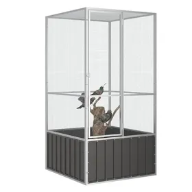 Comparer les prix de UU Cage à oiseaux Anthracite 111x107x2115 cm Acier galvanisé - Grand nichoir CHY475270