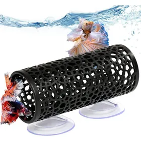 Meilleurs prix pour Jouets pour poissons betta tunnel noir pour betta petite grotte creuse pour poisson betta plus sûre cachette tubulaire