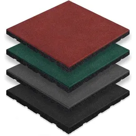 Meilleurs prix pour Tapis de sol pour aire de jeu et jardin Play Protect Résistant aux intempéries avec drainage 50 x 50 cm Ep 40 mm  Vert