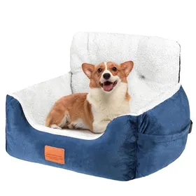 Meilleurs prix pour Siège Auto pour Chien - DUOKU - Rehausseur - Design à Dossier Haut - Poche de Rangement - Laisse de Sécurité