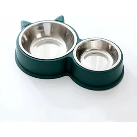 Meilleurs prix pour Gamelles doubles chat en inox mangeoire et abreuvoir pour petits animaux vert Label