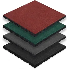 Comparer les prix de Tapis de sol pour aire de jeu et jardin Play Protect Résistant aux intempéries avec drainage 50 x 50 cm Ep 40 mm Rouge