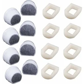 Comparer les prix de Filtres PetSafe Fontaine x16 – Préfiltres Mousse + Filtres Carbone pour Avalon Sedona Inox 360