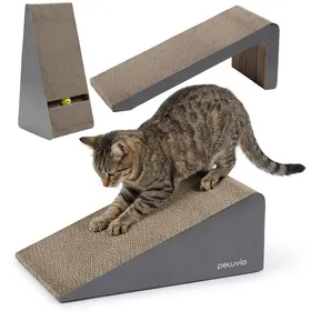 Comparer les prix de 3 x Griffoir en Carton ondulé pour chat PELUVIO Trilo - Lot de 3 Griffoirs - Forme de L - Modulable