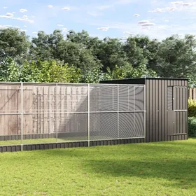 Comparer les prix de Volière avec extension argenté 911x303x216 cm acier