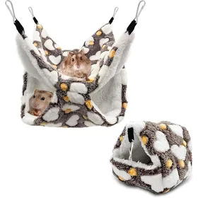 Comparer les prix de Maison cochon in  Hamac Lit Hamac pour Animaux Compagnie Double Couche Hamac Chinchilla Furet Hamac pour cage Marron# CORBEILLE