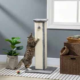 Comparer les prix de Griffoir pour chat poteau griffoir chat en sisal et peluche boule suspendue base stable 41 x 41 x 81 cm gris et crème