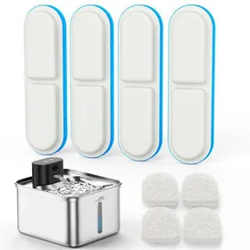 Comparer les prix de 4 Pack Filtres Fontaine a Eau Chat pour Lesolph Fontaine a Eau Chat sans Fil WF540 4 Filtres à Charbon + 4 Filtres à Mousse