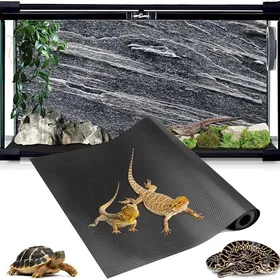 Meilleurs prix pour Tapis de terrarium pour repti de 370 litres accessoires de réservoir de dragon barbu substrat pour elos de Noir 24 X 96-ihes