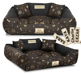 Meilleurs prix pour Panier pour chien KINGDOG kennel 75x65 cm personnalisé imperméable os dorés