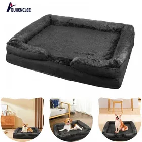 Meilleurs prix pour Grand lit pour chien en forme de UQUIIENCLEEchenil en coton noir canapé pour chien convient aux petits moyens et grands chien