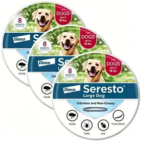 Comparer les prix de Collier anti-puces et anti-tiques Seresto pour grand chien plus de 8 kg recommandé par vétérinaires  Anti-puces/tiques  Lot de 3