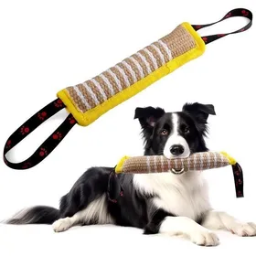 Meilleurs prix pour Jouet Chien Indestructible Boudin Jouet pour Chien Interactif Mâcher Corde Jouets pour Jeux Chiens avec 2 Anses Cadeau pou Label