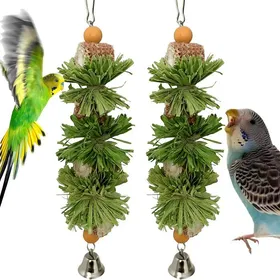 Meilleurs prix pour Lot de 2 jouets pour oiseaux jouets à mâcher pour perroquet calopsitte comprend des cloches dépis de maïs naturelles C