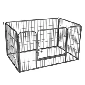 Meilleurs prix pour Parc pour Animaux parc Métallique pour Petits Chiens et Chiots Intérieur Extérieur Gris