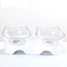 Meilleurs prix pour Double Bols pour Chat Bol orthopédique pour Animaux Anti-vomissements Bol pour Chien Kitty’s Food Water Bowl Bol incliné à 15 °