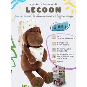 Meilleurs prix pour Chien en peluche interactif et éducatif - LECOON - Compagnon vocal - Messages personnalisés - 45 langues - Contrôle Bluetooth