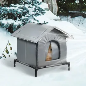 Comparer les prix de Niche Pour Chat - GOGOLOVING - Extérieur Hiver - M - Surélevée Isolante Imperméable Facile À Nettoyer Pour Chats Errants