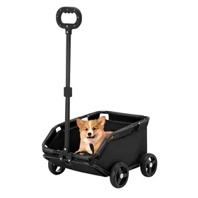 Meilleurs prix pour KEDIA Chariot pour chien 4 roues Chariots de courses multifonctionnels pliables Espace suffisant (51X35X31)CM noir