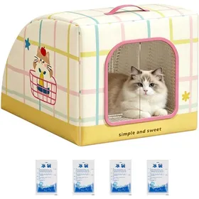 Meilleurs prix pour Cabane réfrigérante portable pour animaux  Abri dété pour animaux  Cabane isolante pour rafraîchir les chats couleur verte