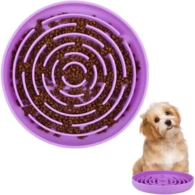 Comparer les prix de Bol Interactif Mangeoire Lente pour Chien ou Chat en Silicone Alimentaire Gamelle à Alimentation Lente avec Ventouse (Violet)