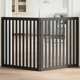 Comparer les prix de vidaXL Barrière pour chien pliable 2 panneaux noir bois de peuplier, barrière pour animaux de compagnie, barrière de 352258