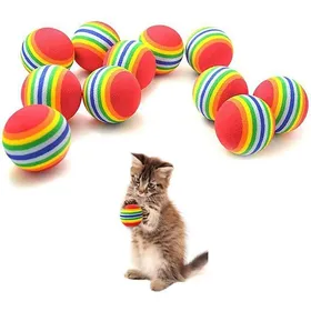 Meilleurs prix pour Ensemble de 24 jouets pour chat - Balle arc-en-ciel - Petites balles en mousse - Jouet interactif - 35 cm de diamètre