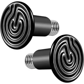 Comparer les prix de Ampoules chauffantes pour terrarium - PZCC - Lot de 2 - 100W - Céramique noire - Sans lumière - Douille E27