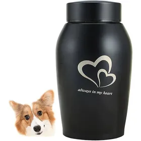 Meilleurs prix pour Urne souvenir Urne pour animaux de compagnie Urnes funéraires pour chiens et chats Urne commémorative en acier inoxydable Urne Noir