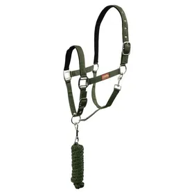 Comparer les prix de Ensemble licol et longe pour cheval avec mousqueton Premiere - Noir - Full