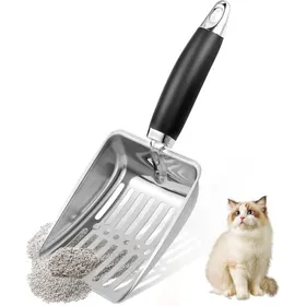 Comparer les prix de Pelle à litière pour chat en acier inoxydable pelle à mailles robuste adaptée au bac à litière pour chat (argent) Label