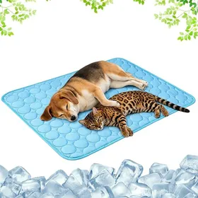Comparer les prix de Tapis Rafraîchissant ChienTapis Rafraîchissant ChatCouverture Portable et Durable pour Animaux de CompagnieLavable(Bleu foncéXS)