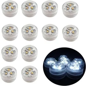 Meilleurs prix pour 12pcs Lumière LED Submersible flamme LED Bougies ChauffePlat à piles Fête Submersible pour Aquarium Base de Vase Étang Sol de P