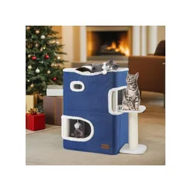 Meilleurs prix pour Niche pour Chat dintérieur avec griffoirBalle et Plate-Formelit pour ChatArbre à Chat BasiqueTour pour ChatMeubles(Bleu)