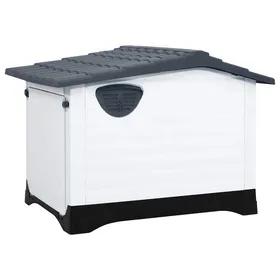 Comparer les prix de Niche pour chien en polypropylène - WIENS - Gris - 905x68x66 cm - Plancher surélevé - Résistant aux UV